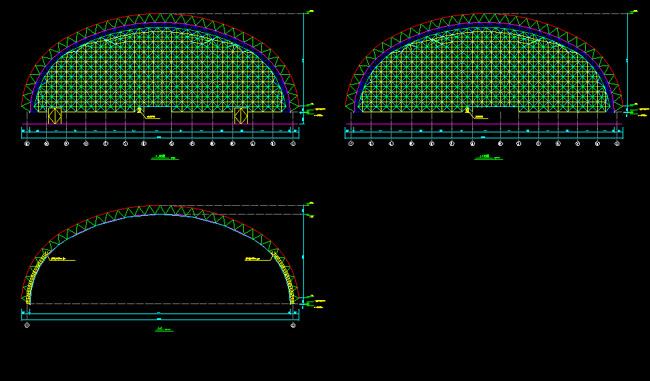 孟州跨度110米，拱高35_7米煤棚网架